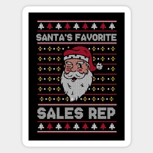 Santa's Favorite Sales Rep // Funny Ugly Christmas Sweater // Sales Representative Holiday Xmas Magnet